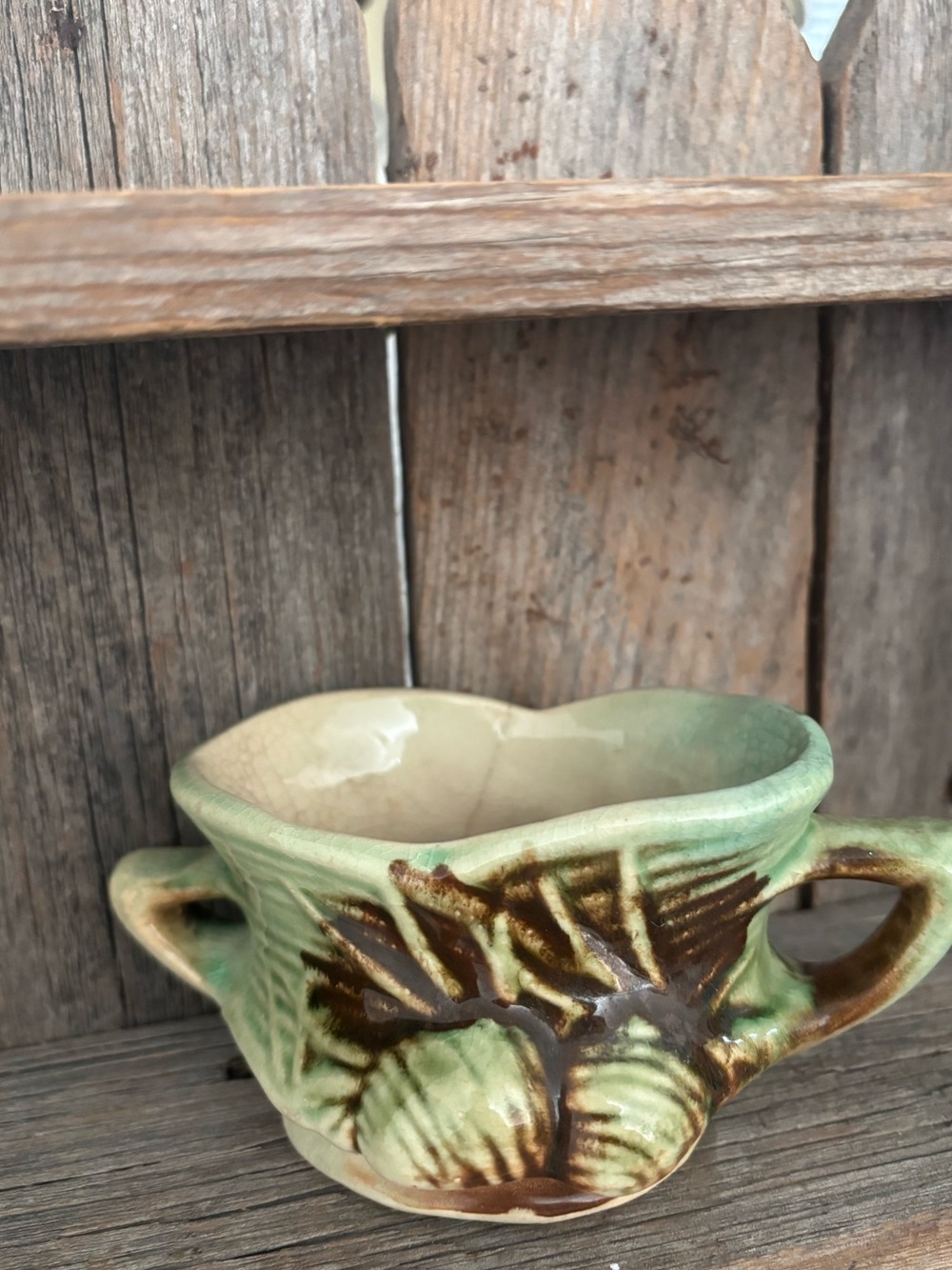 McCoy Ceramic Vintage Decor Green Brown Pinecone Motif Final Sale